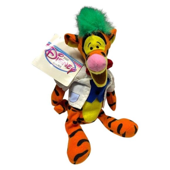 NWT 90s Disney Store MAD SCIENTIST TIGGER Vintage DISNEY Mini Beanie Pooh Doll - Picture 1 of 5